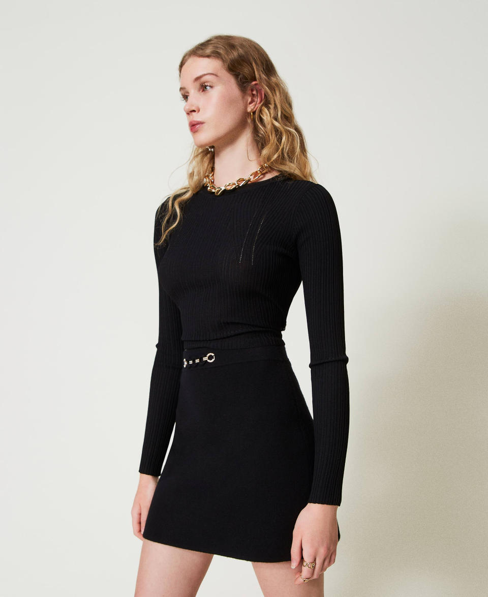 Twin Set Minigonna in maglia con applicazione bijoux Discount Store per i nuovi prodotti