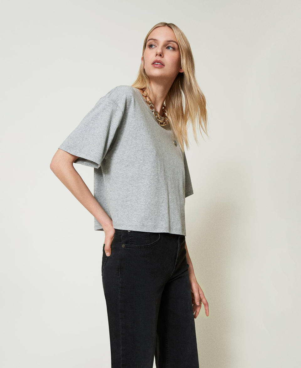 Twin Set T-shirt mélange con Oval T 50% di sconto con spedizione gratuita