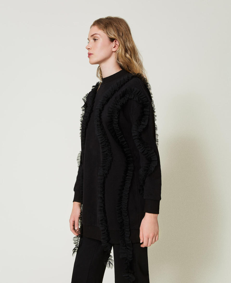 Twin Set Maxi felpa con volant in tulle Officina