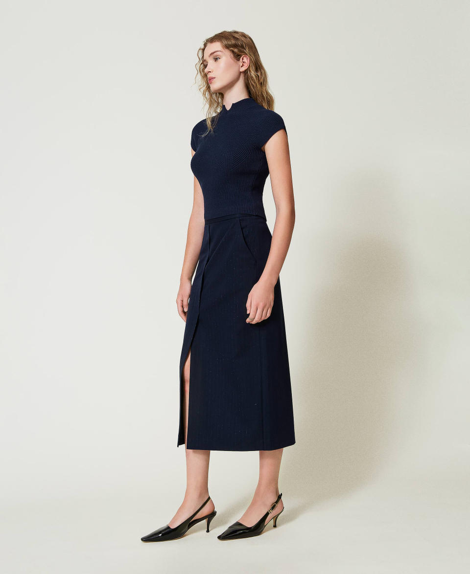 Twin Set Gonna longuette gessata lurex 2025