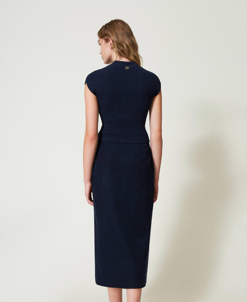 Twin Set Gonna longuette gessata lurex 2025