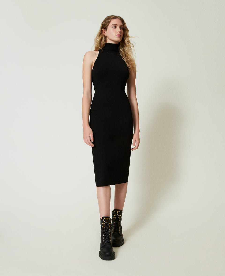 Twin Set Abito halter longuette in maglia Italy