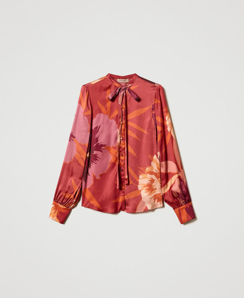 Twin Set Camicia in raso a fiori Vendita