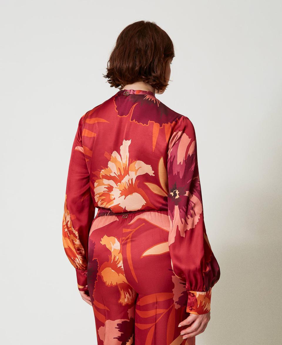 Twin Set Camicia in raso a fiori Vendita
