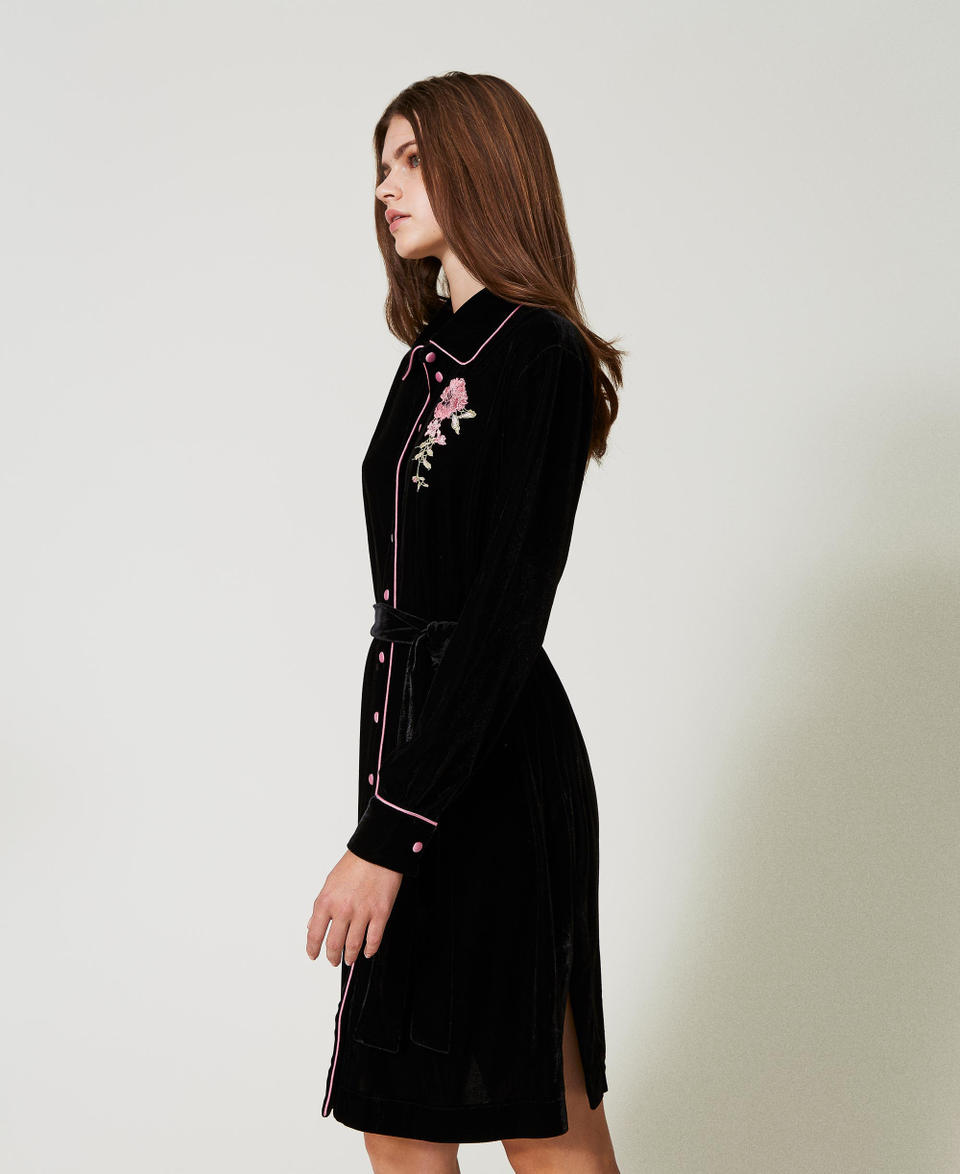 Twin Set Camicia da notte in velluto con ricamo Qualità Garantita