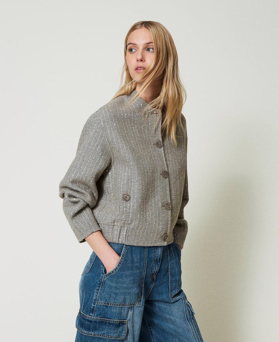 Twin Set Bomber in panno double con paillettes Shopping Online