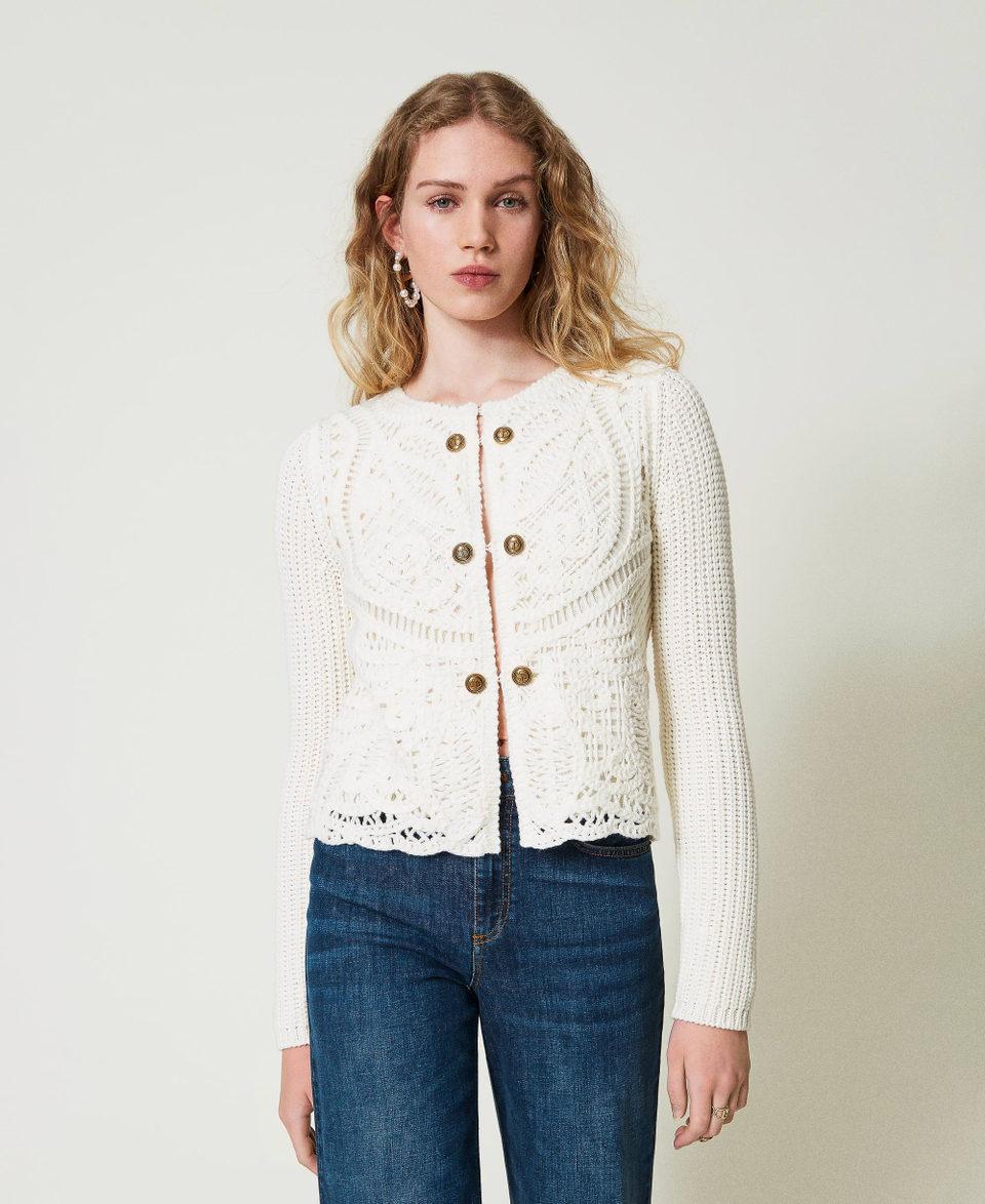 Twin Set Giacca in maglia misto lana crochet Affare Del Giorno