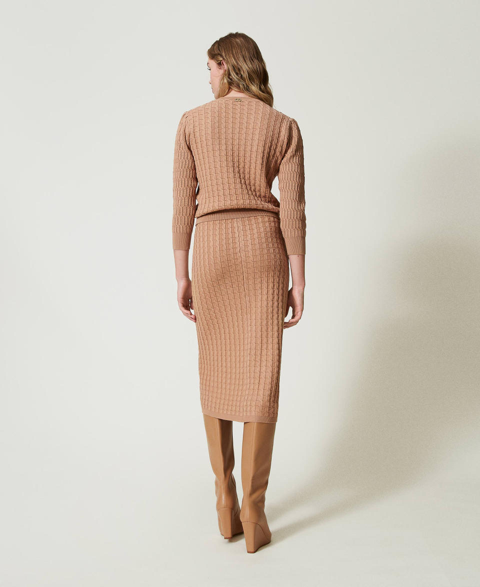 Twin Set Gonna longuette fitted in maglia con bottoni Sottocosto