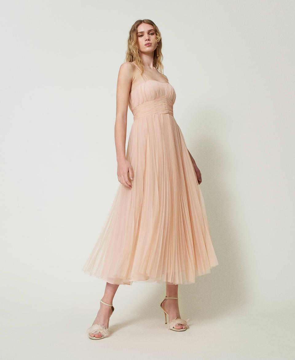 Twin Set Abito longuette in tulle plissé Convenienza
