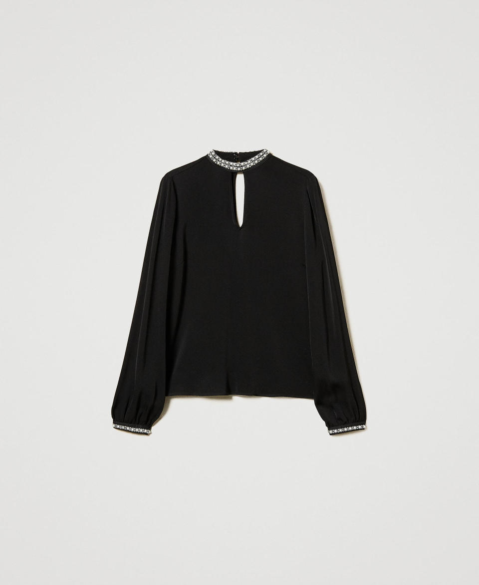 Twin Set Blusa in crêpe con ricami Novità