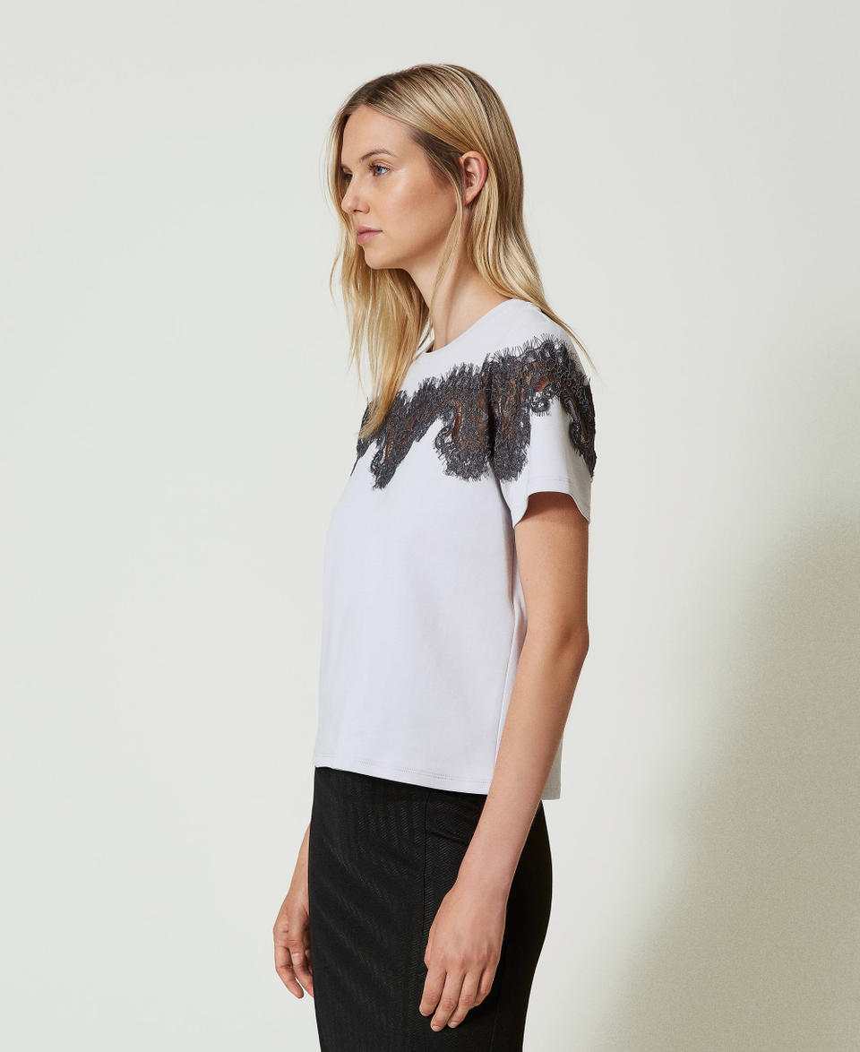 Twin Set T-shirt regular con pizzo intarsiato Sconto