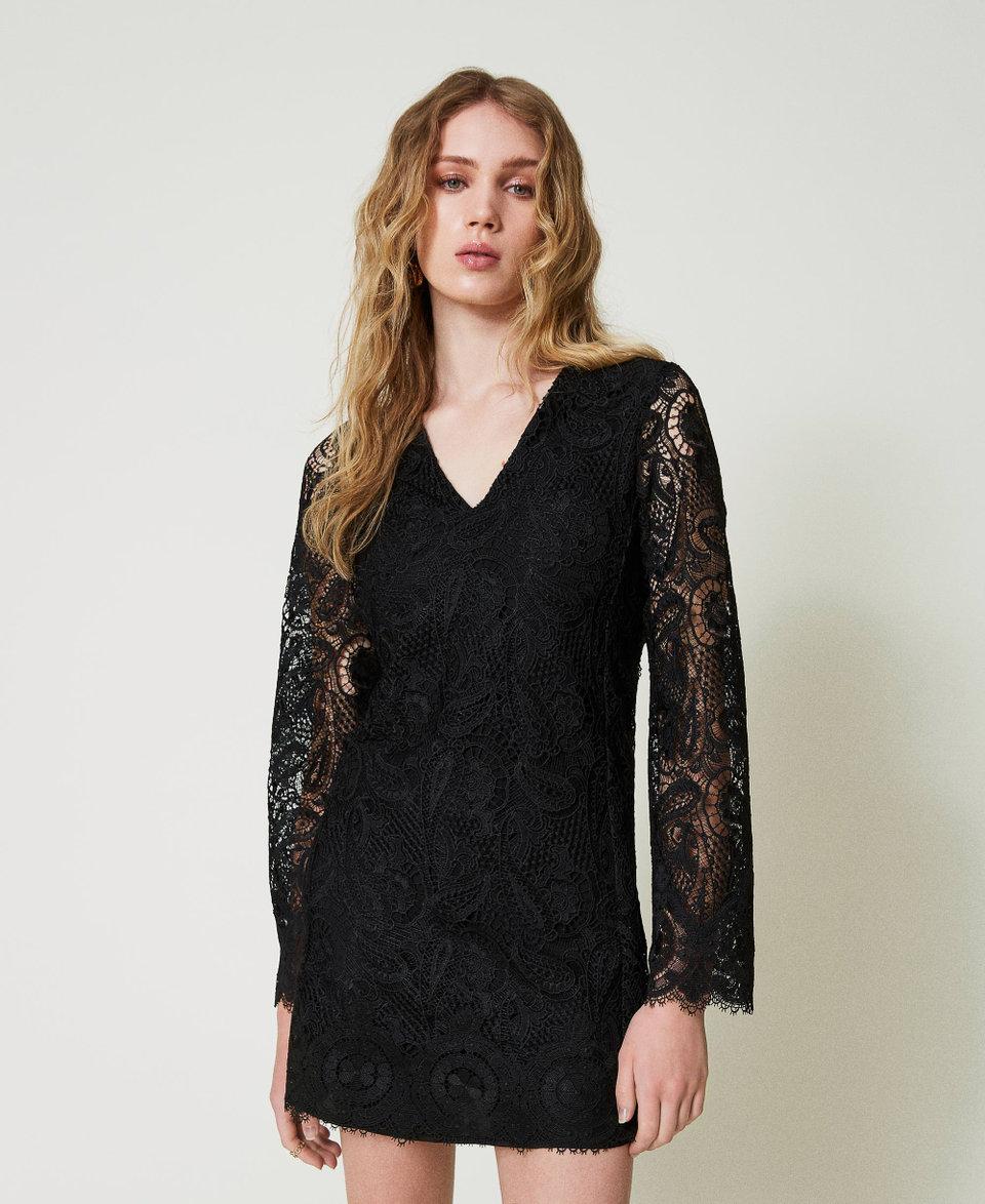 Twin Set Abito corto in pizzo macramè Economico