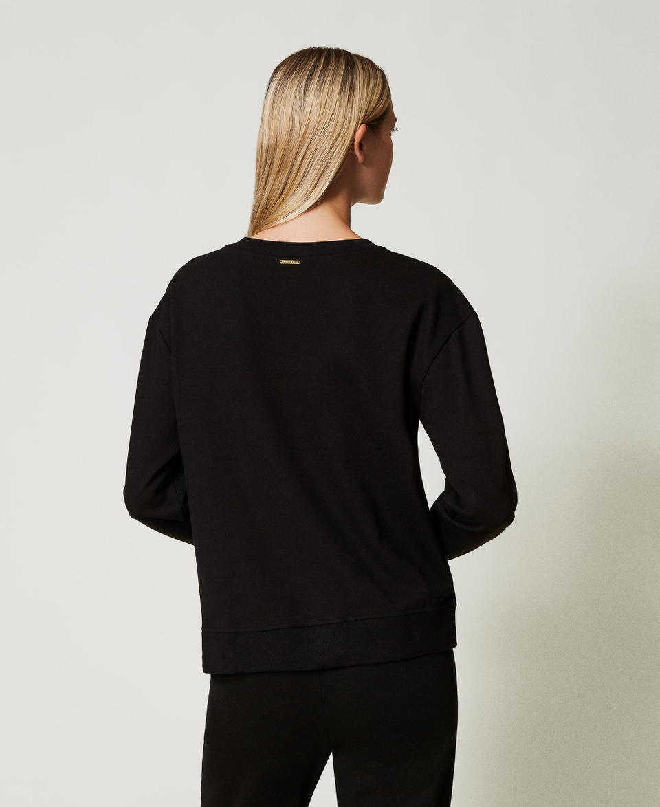Twin Set Felpa con inserto plissé e pizzo Online
