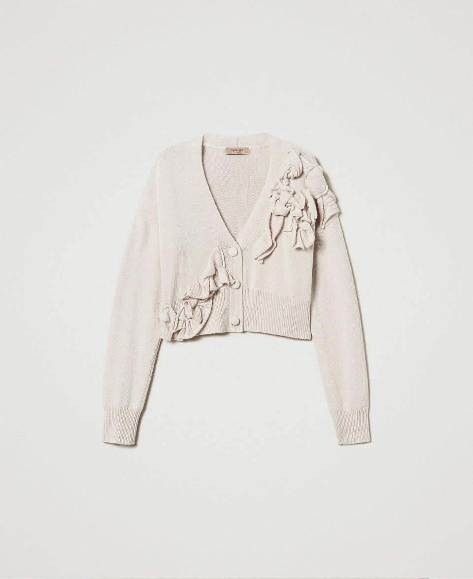 Twin Set Cardigan in misto lana con volant Hotsell