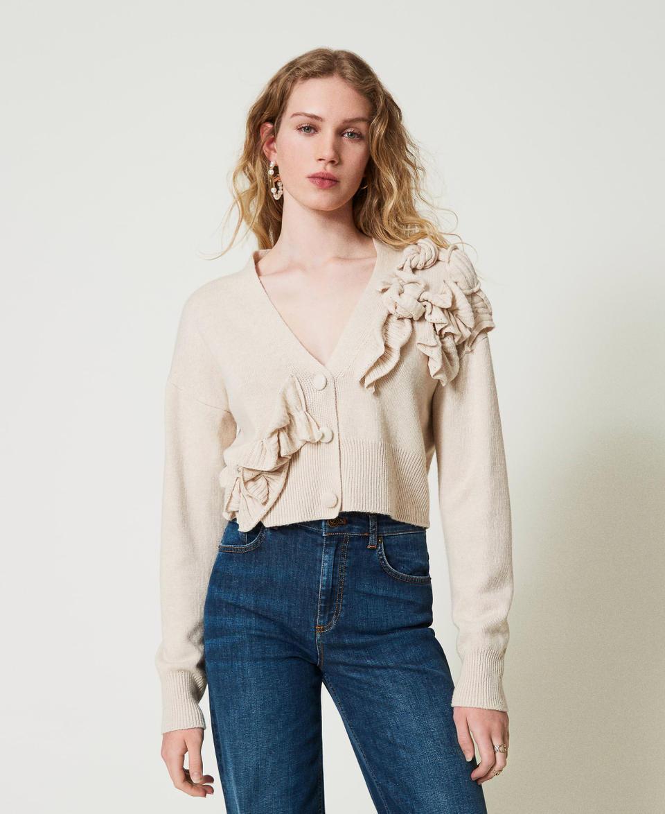 Twin Set Cardigan in misto lana con volant Hotsell