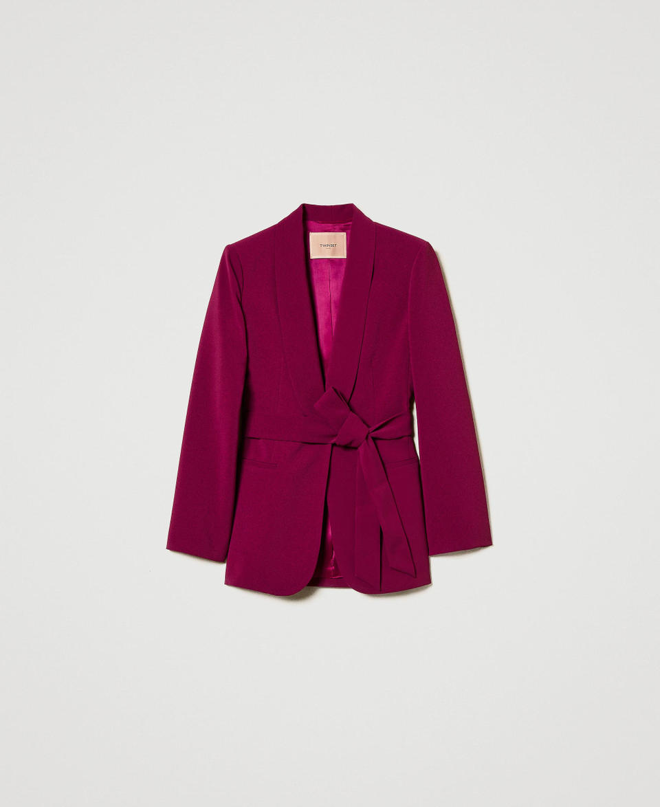 Twin Set Giacca blazer con cintura e catena Oval T In Saldo