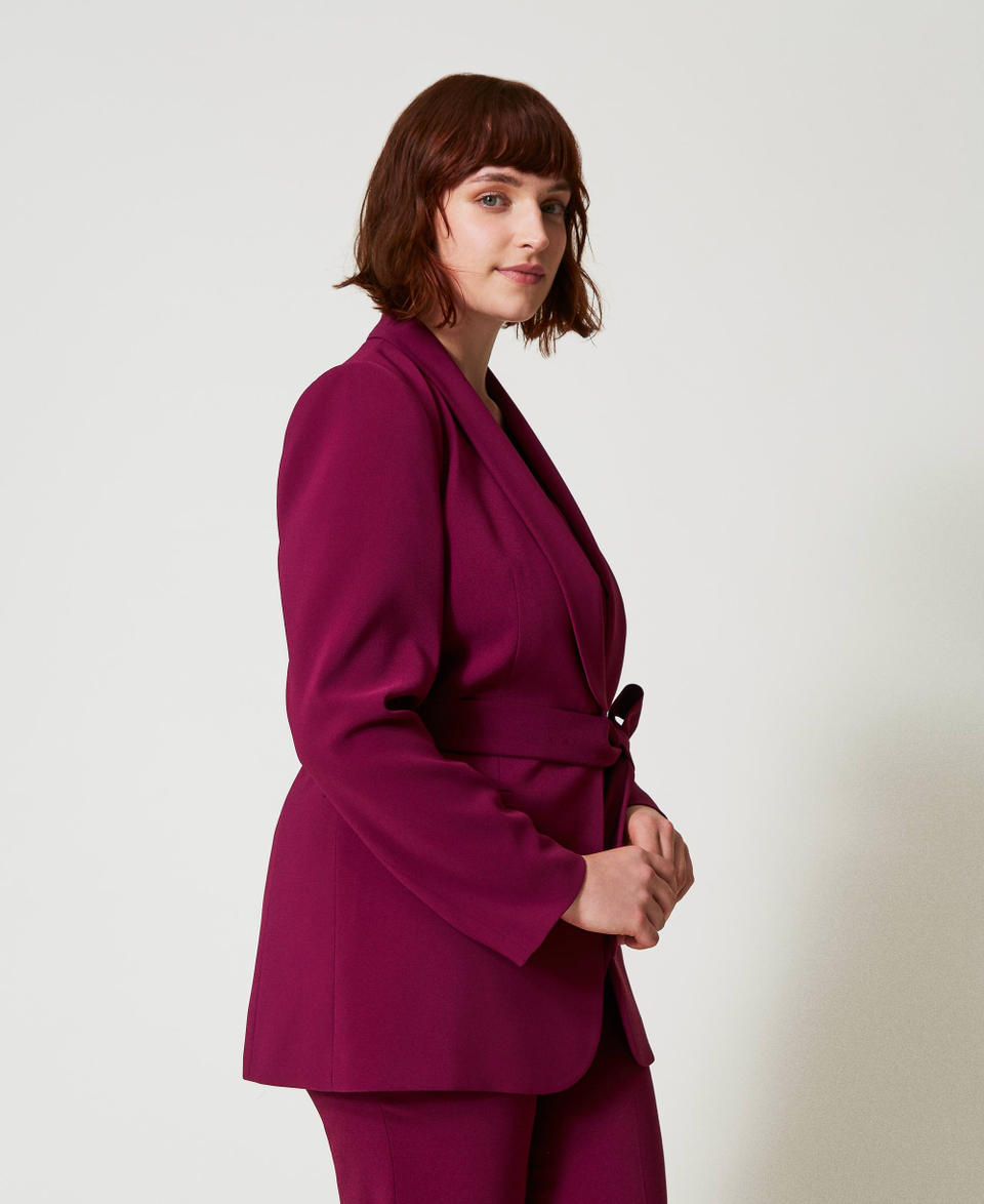Twin Set Giacca blazer con cintura e catena Oval T In Saldo