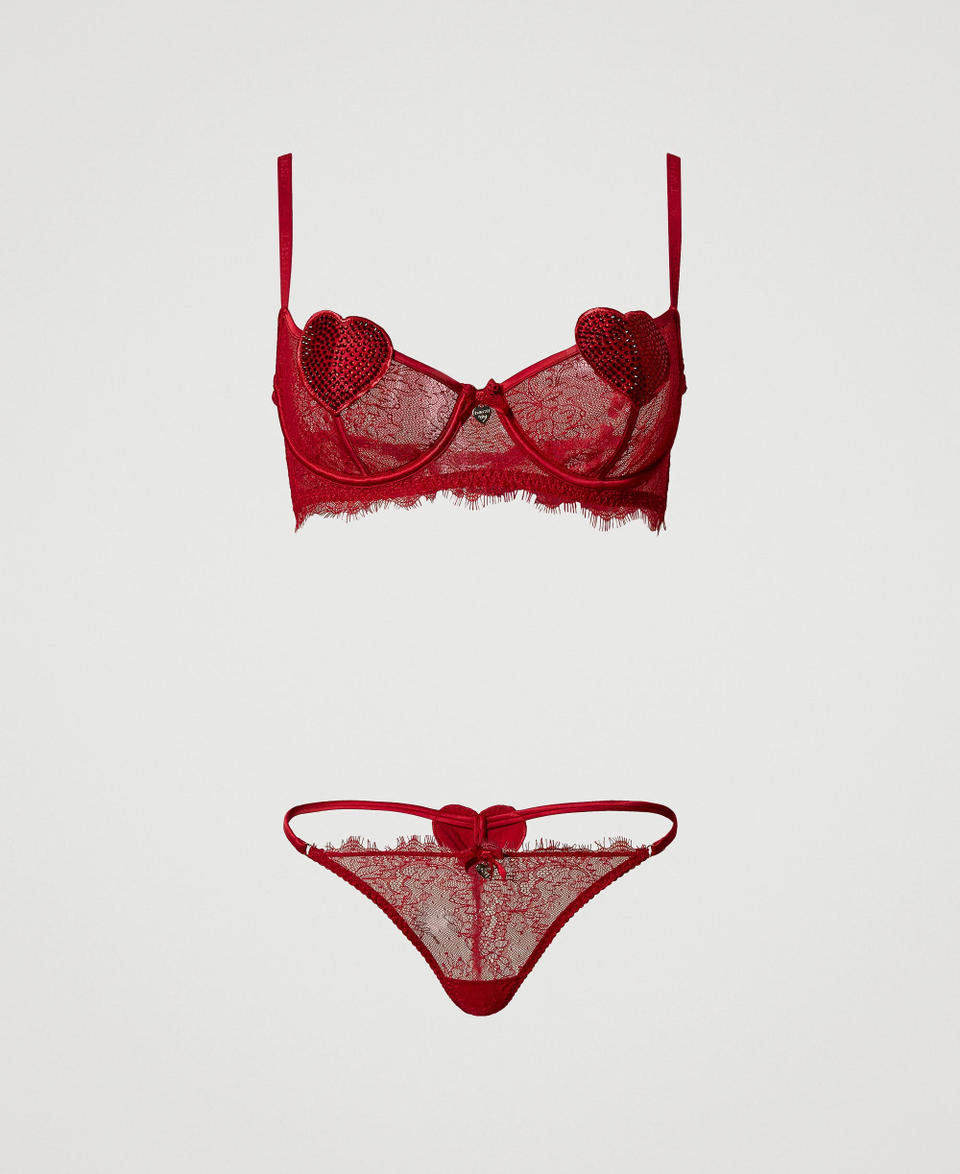 Twin Set Reggiseno a balconcino e slip perizoma in pizzo Nuova