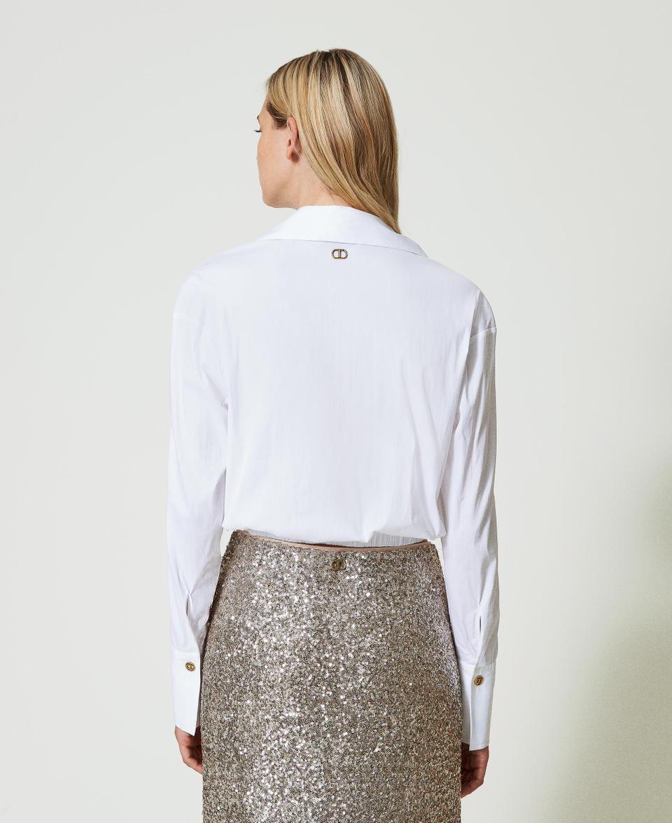 Twin Set Blusa in popeline con incrocio Moda