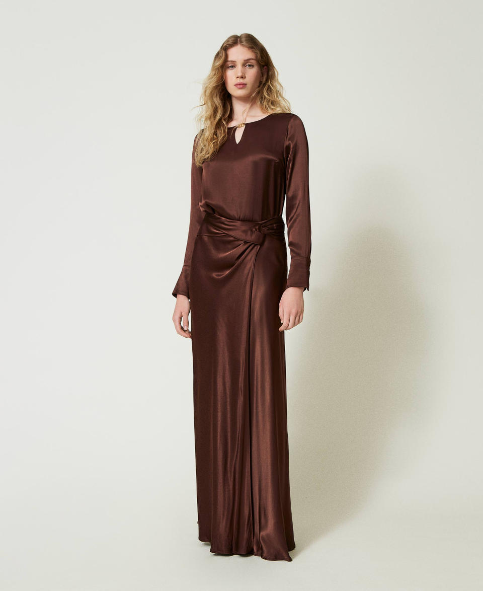 Twin Set Gonna lunga in raso con drappeggio Sconto di tempo limitato