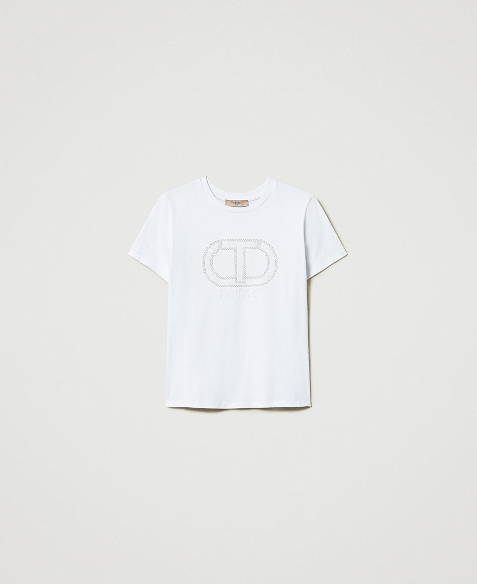 Twin Set T-shirt con ricamo logo Oval T Vendite stagionali