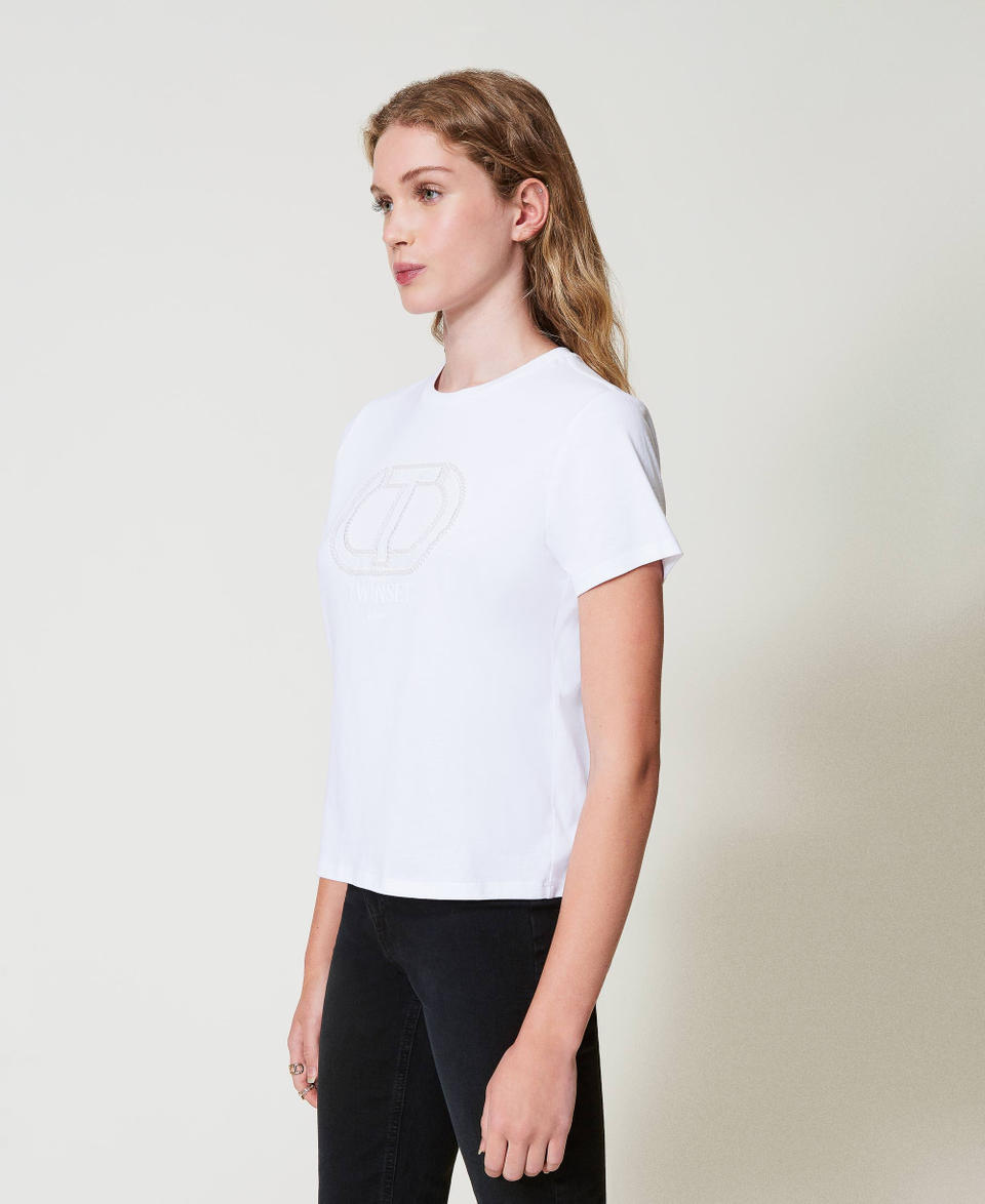 Twin Set T-shirt con ricamo logo Oval T Vendite stagionali