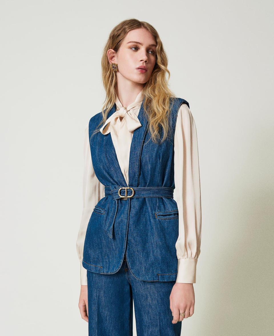 Twin Set Gilet in jeans con cintura Smaltimento dello stoccaggio
