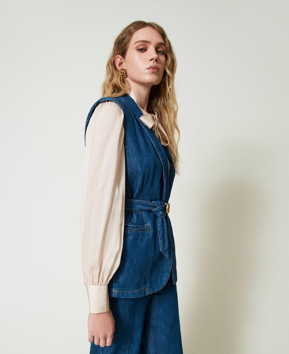 Twin Set Gilet in jeans con cintura Smaltimento dello stoccaggio