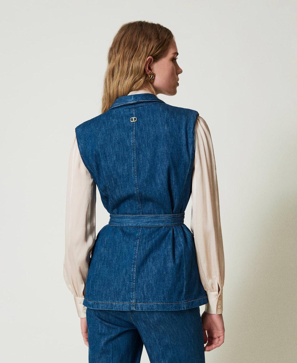 Twin Set Gilet in jeans con cintura Smaltimento dello stoccaggio