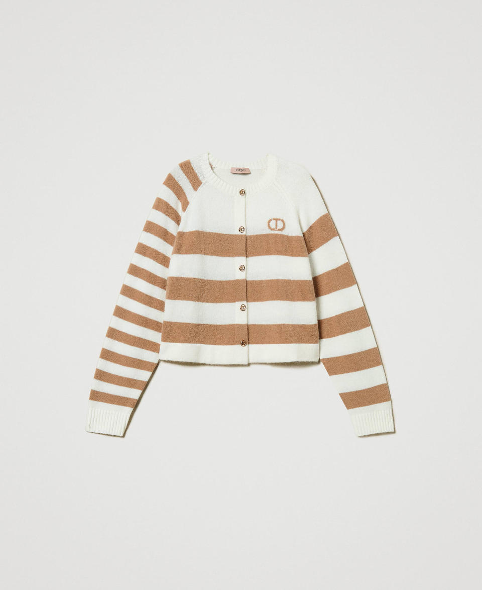 Twin Set Cardigan a righe bicolore Offerta temporanea