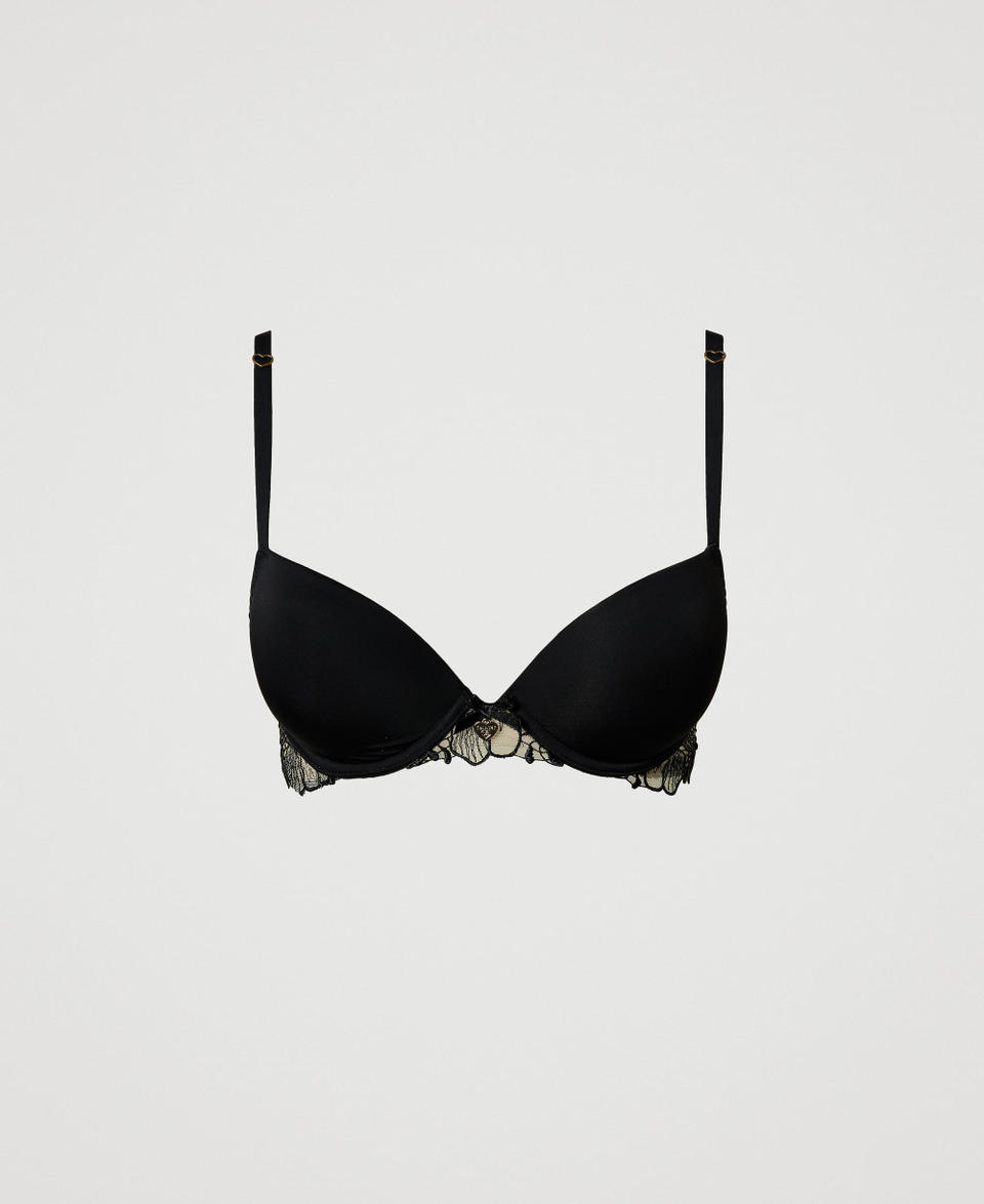 Twin Set Reggiseno push-up in tulle ricamato e charmeuse Prezzo basso