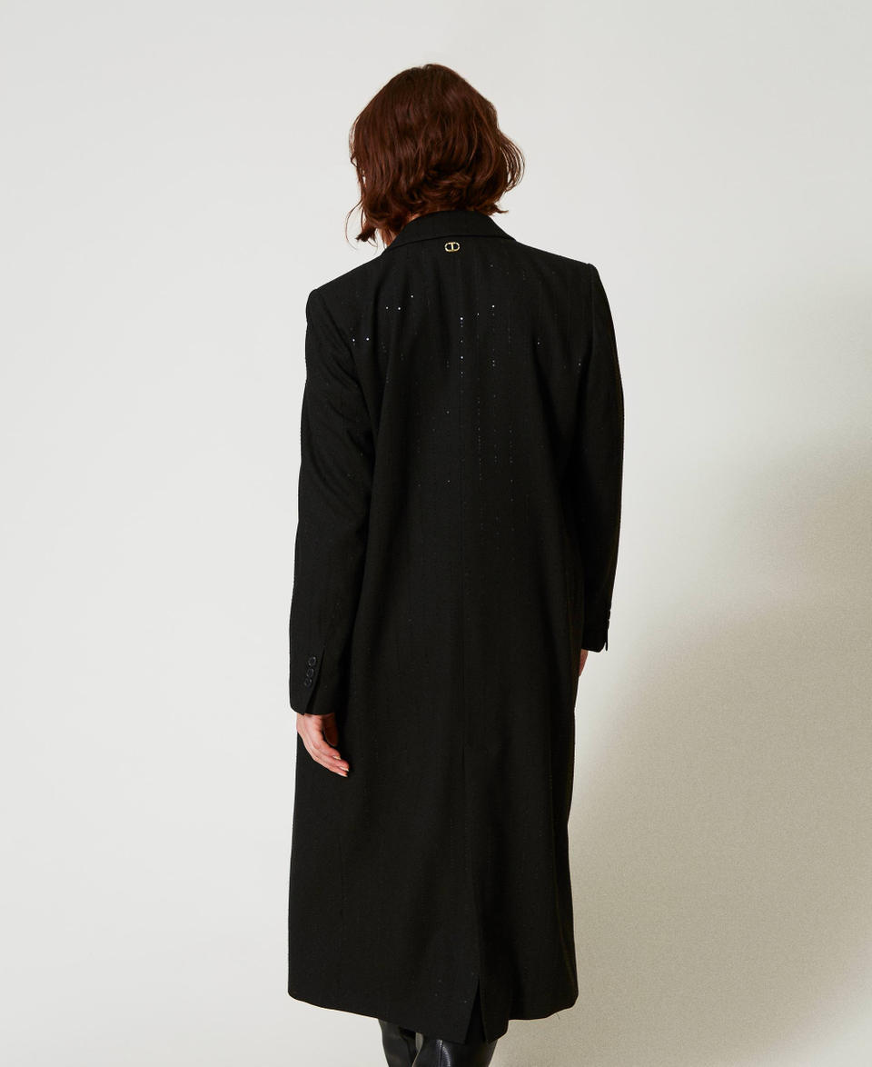 Twin Set Cappotto in panno con paillettes Ritorno libero