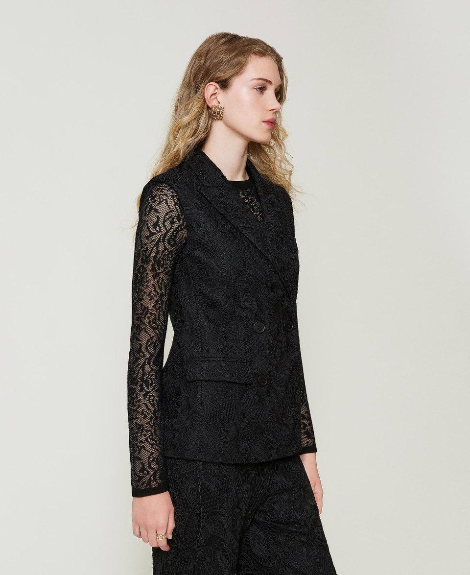 Twin Set Gilet doppiopetto in pizzo macramè Sostegno trimestrale