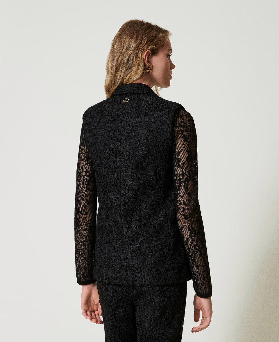 Twin Set Gilet doppiopetto in pizzo macramè Sostegno trimestrale