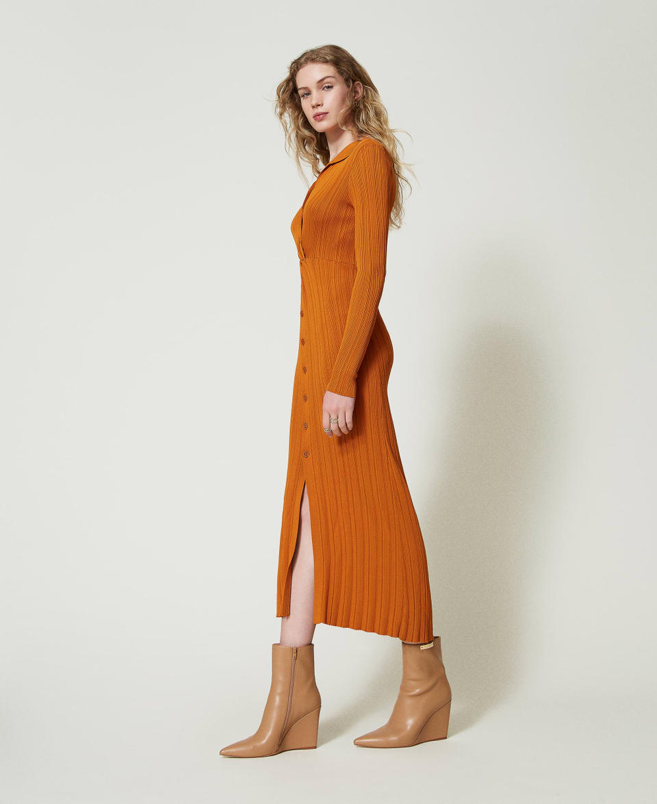 Twin Set Abito lungo in maglia con arricciatura Fino al 55% di sconto