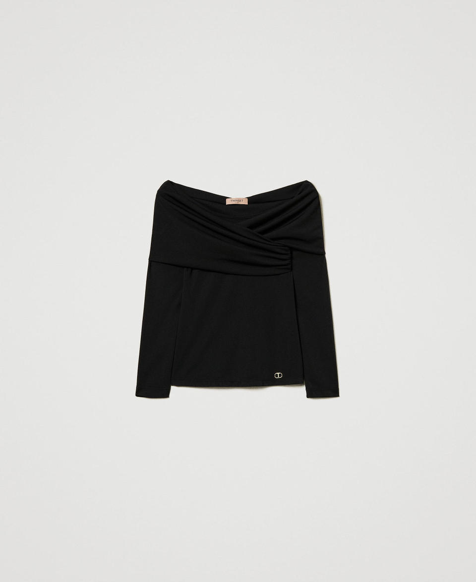 Twin Set Blusa con scollo arricciato Super sconto