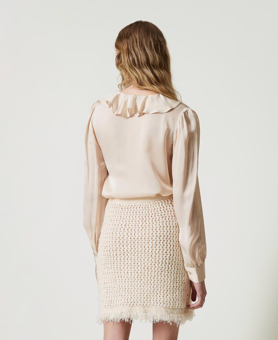 Twin Set Blusa in raso con volant Enormi sconti