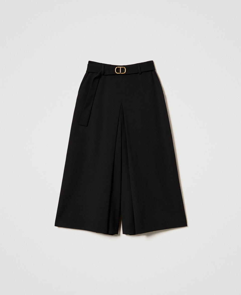 Twin Set Gonna pantalone in misto lana con cintura Black Friday Prezzi