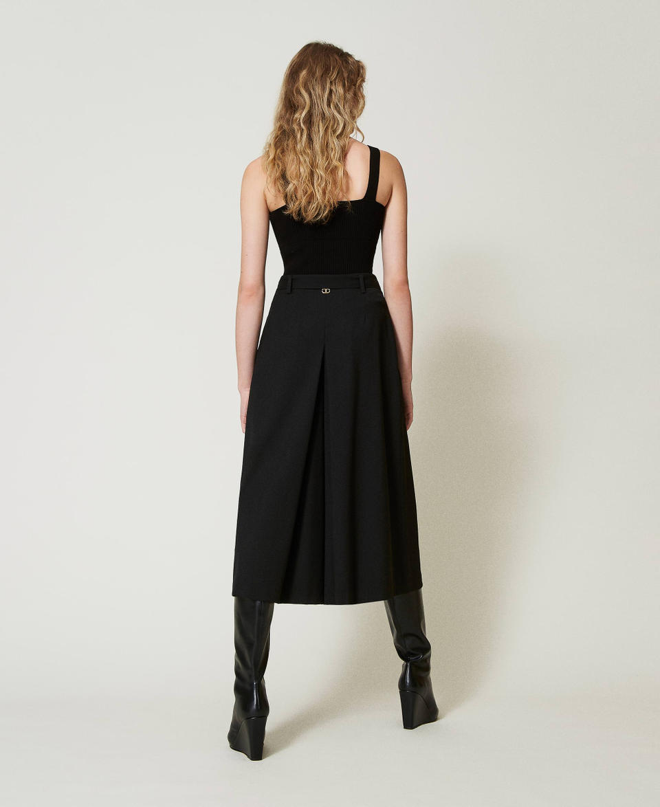 Twin Set Gonna pantalone in misto lana con cintura Black Friday Prezzi