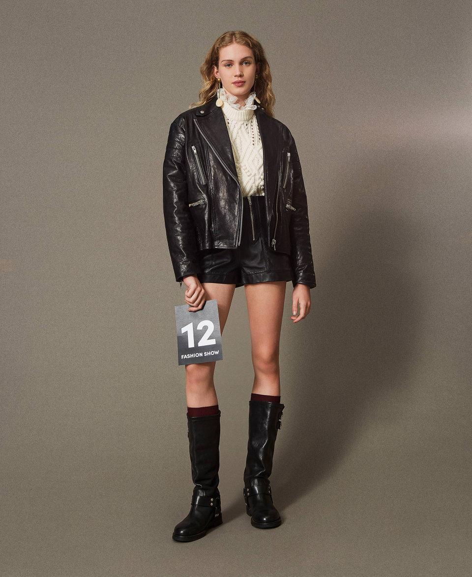 Twin Set Giacca biker 'Fairfax' in pelle Italia
