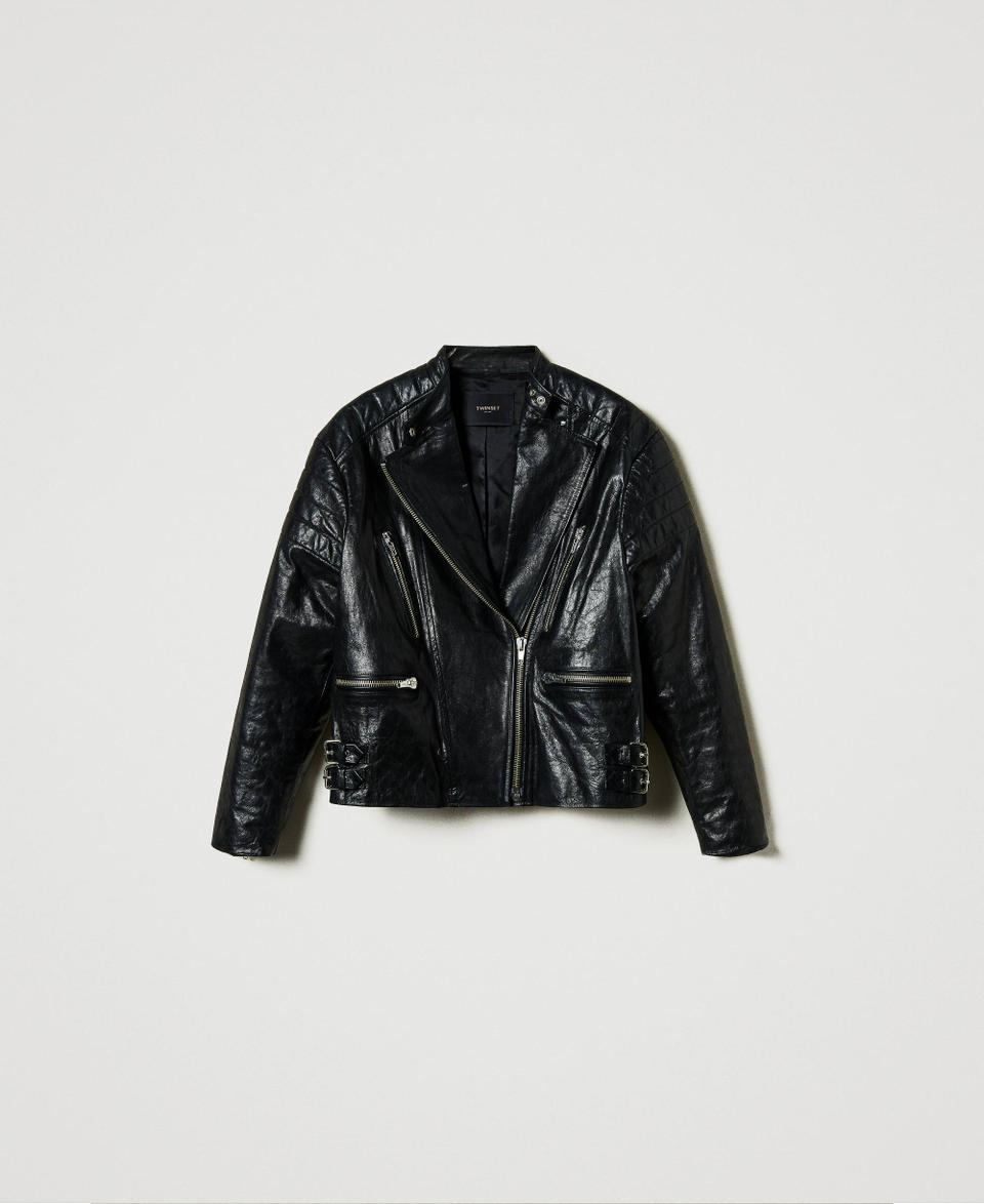 Twin Set Giacca biker 'Fairfax' in pelle Italia