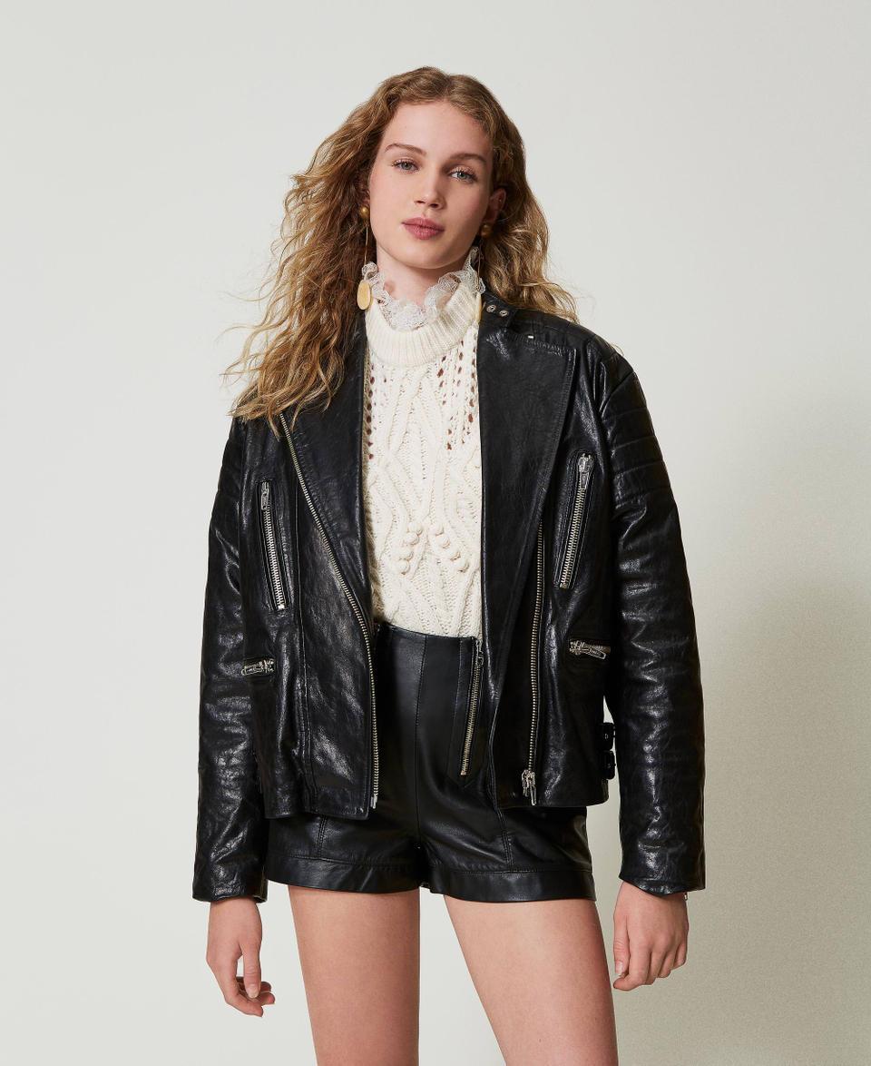 Twin Set Giacca biker 'Fairfax' in pelle Italia