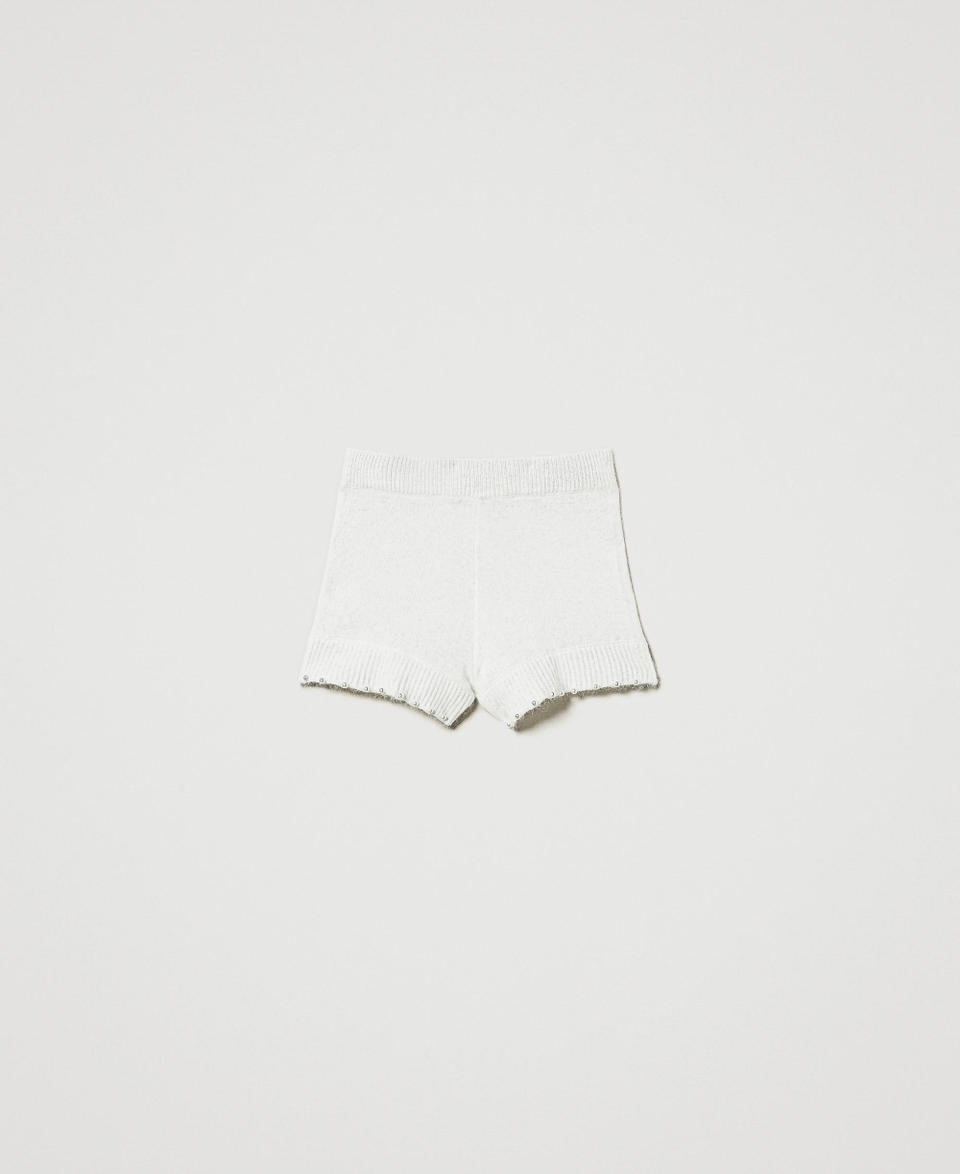 Twin Set Shorts in maglia misto angora con perle Qualità
