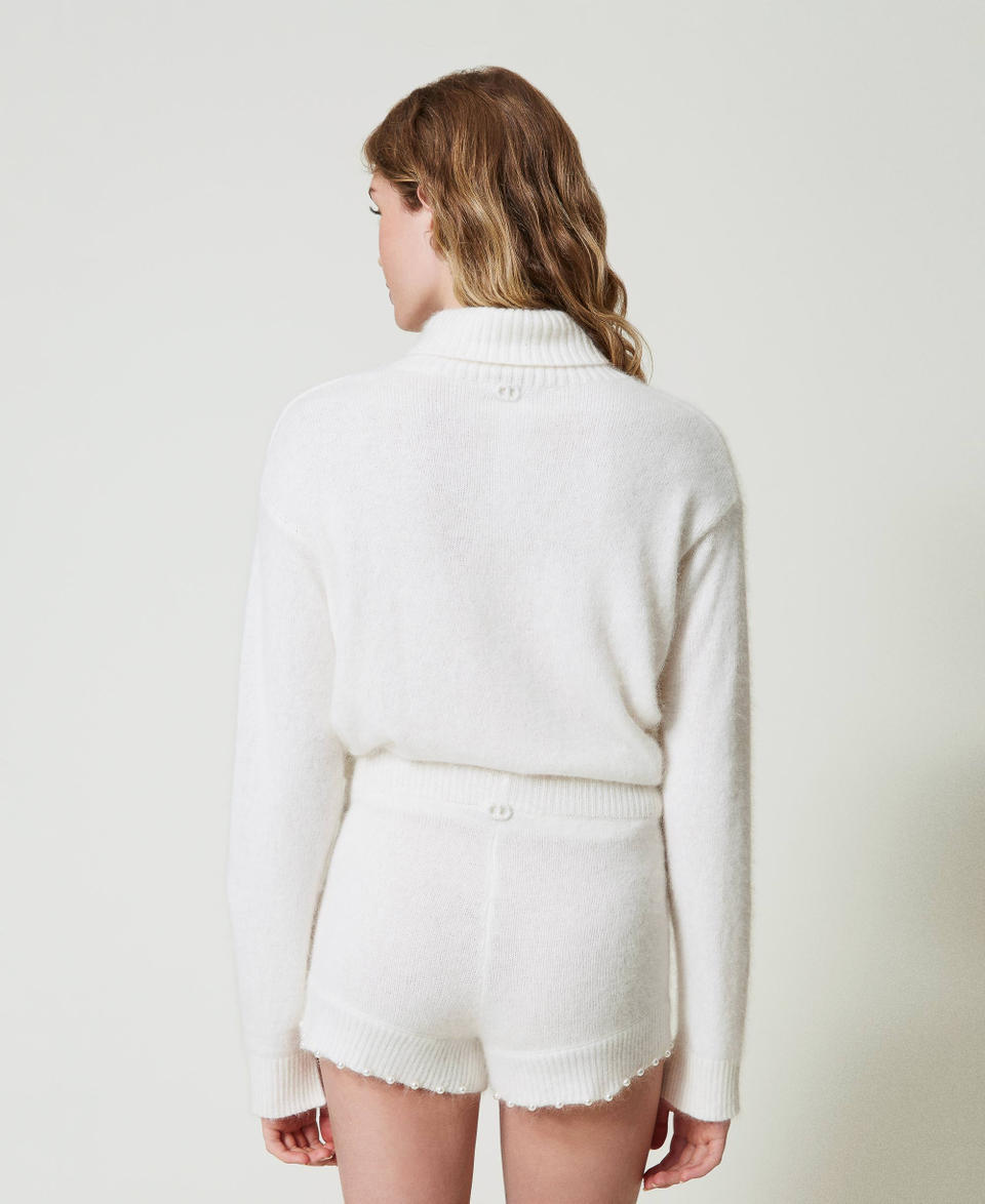 Twin Set Shorts in maglia misto angora con perle Qualità