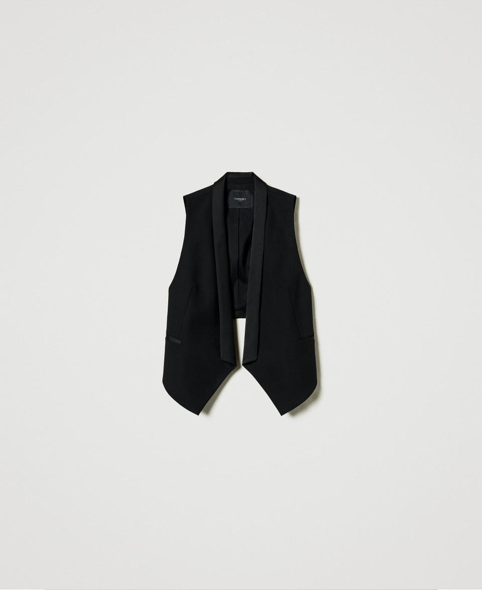 Twin Set Gilet in serge misto lana Soddisfazione Garantita