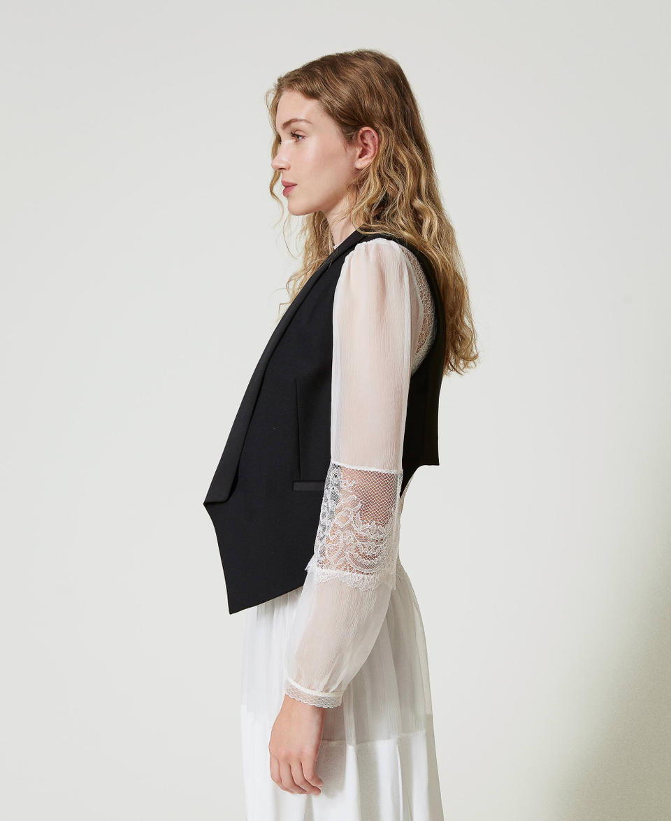 Twin Set Gilet in serge misto lana Soddisfazione Garantita