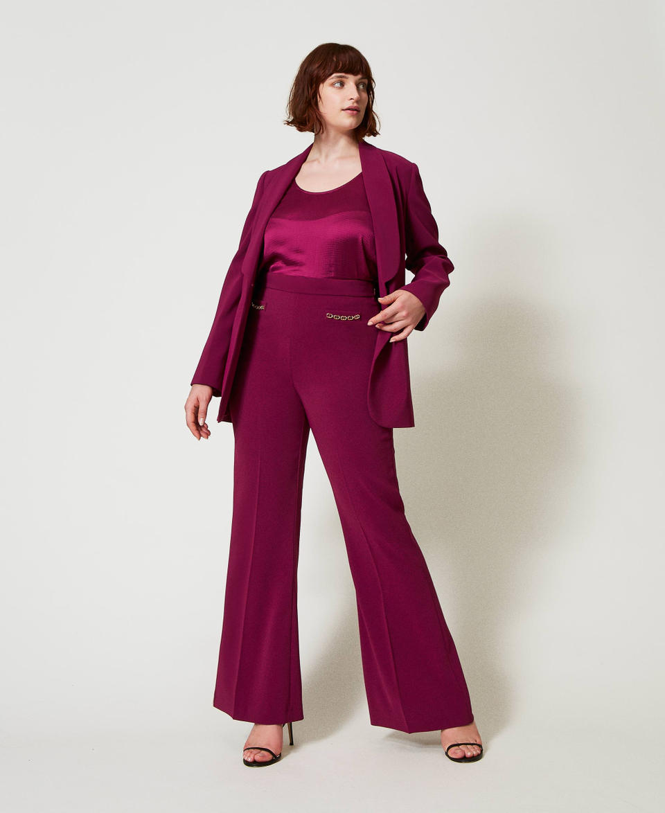 Twin Set Pantaloni flare con catena Oval T Acquista Ora