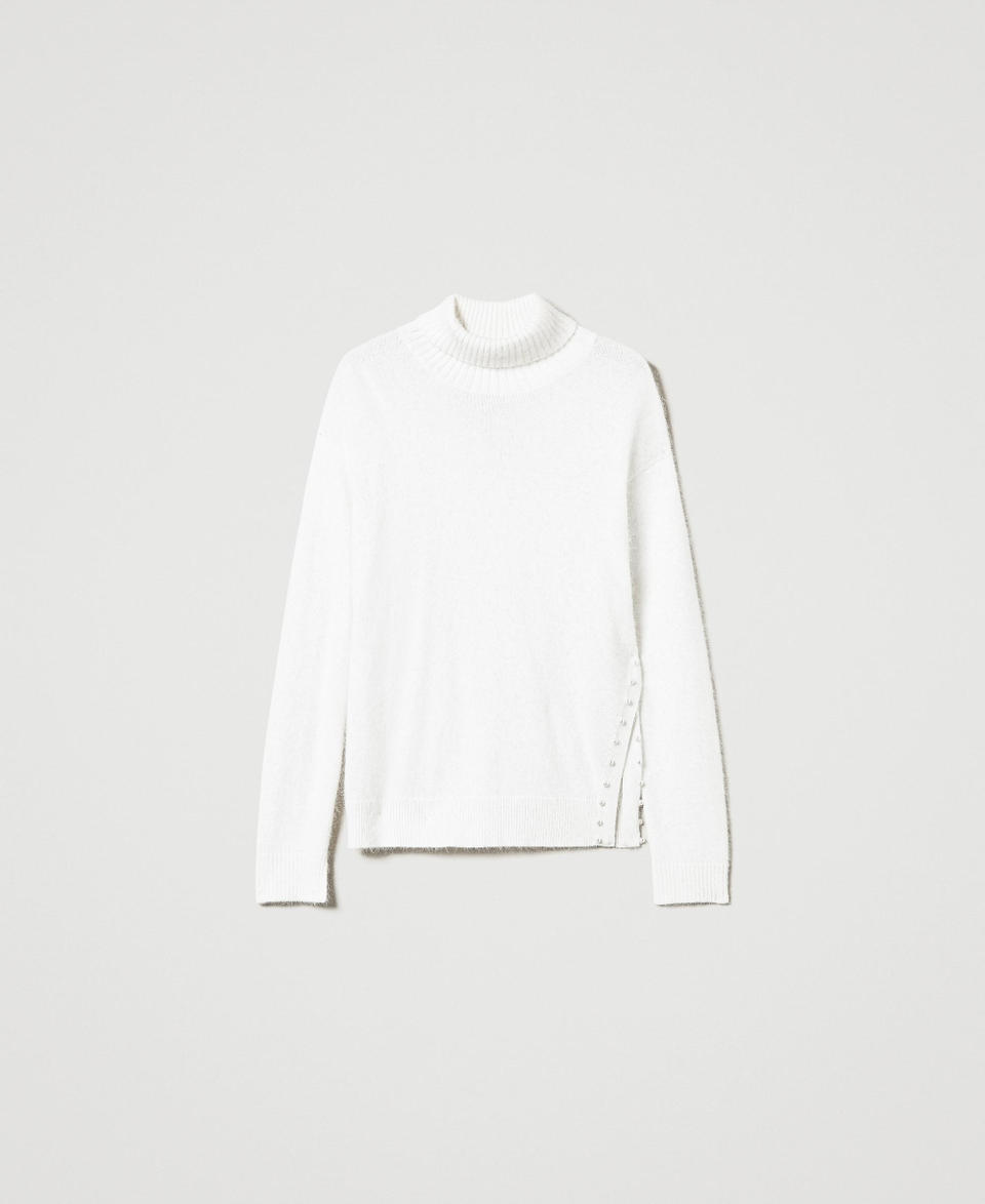 Twin Set Maglia dolcevita in misto angora con perle Affare Del Giorno