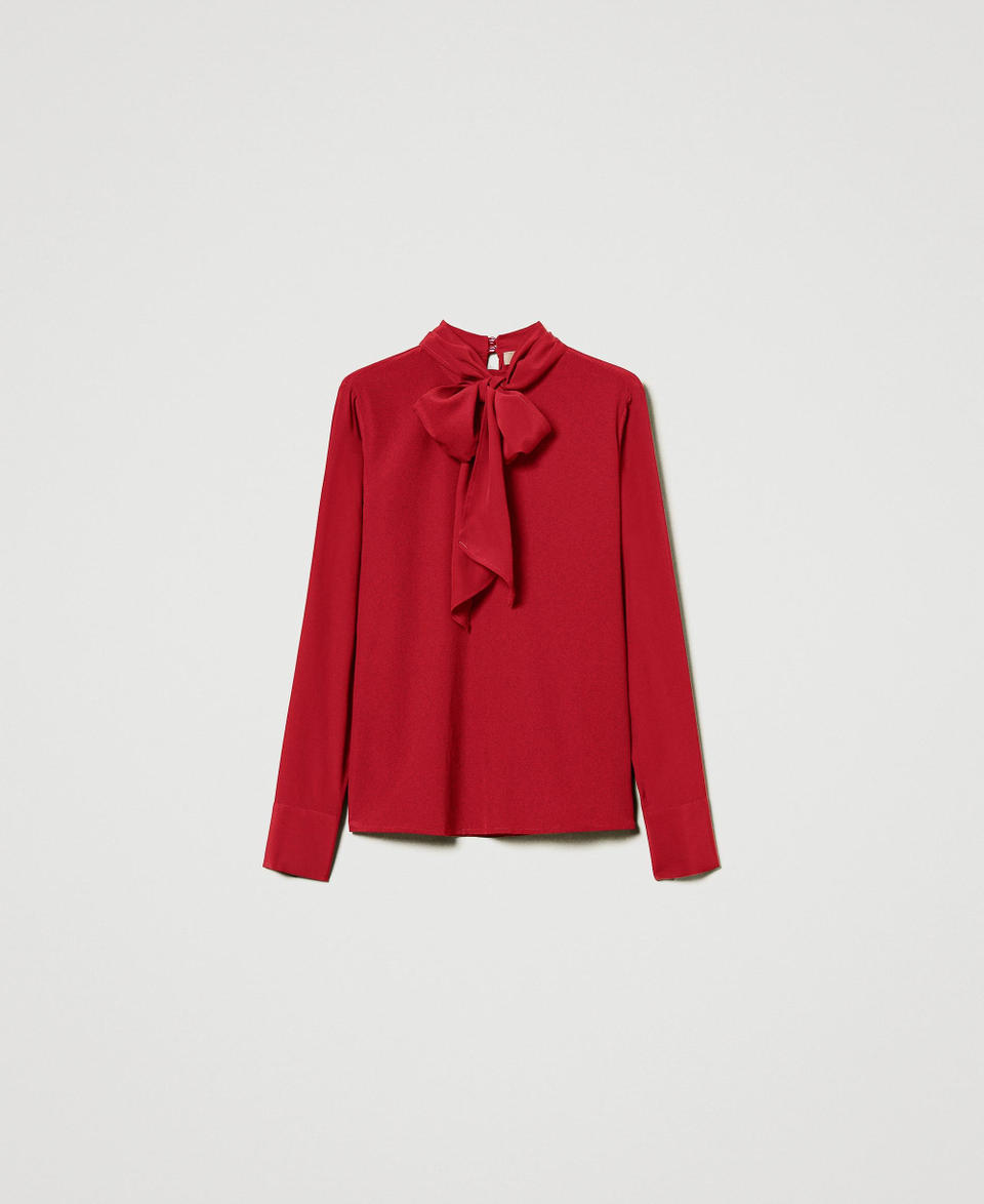Twin Set Blusa misto seta con fiocco Convenienza