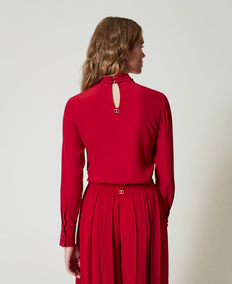Twin Set Blusa misto seta con fiocco Convenienza